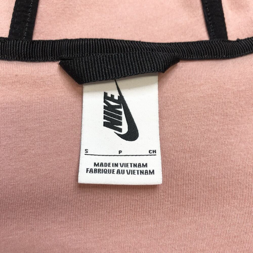 Nike Lab Essential Size Small Pink Velour Cropped Full Zip Hooded Jacket - Picture 2 of 8